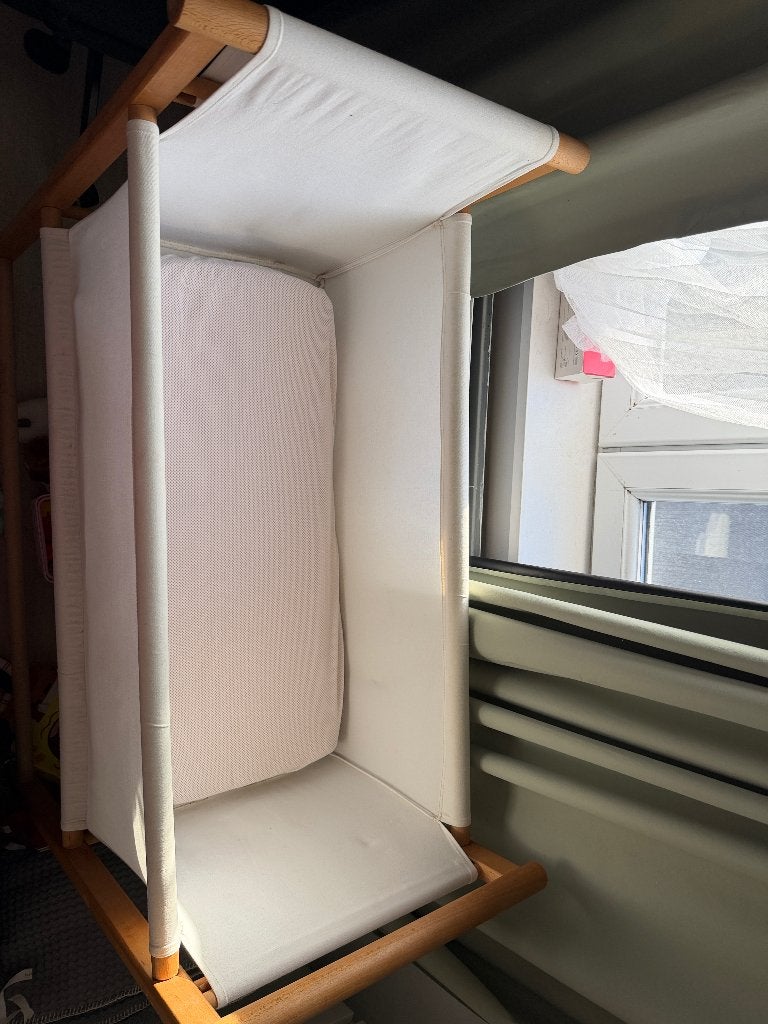 Houten wiegje, Ophalen, Gebruikt, 140 tot 160 cm, Matras