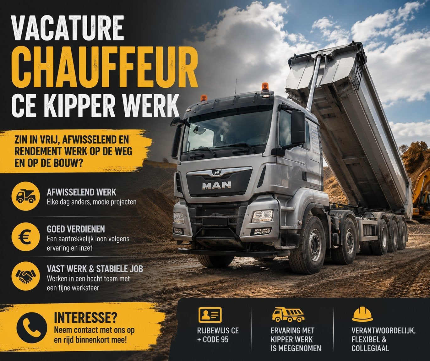 Chauffeur CE Antwerpen, Vacatures, Vacatures | Chauffeurs, Vast contract