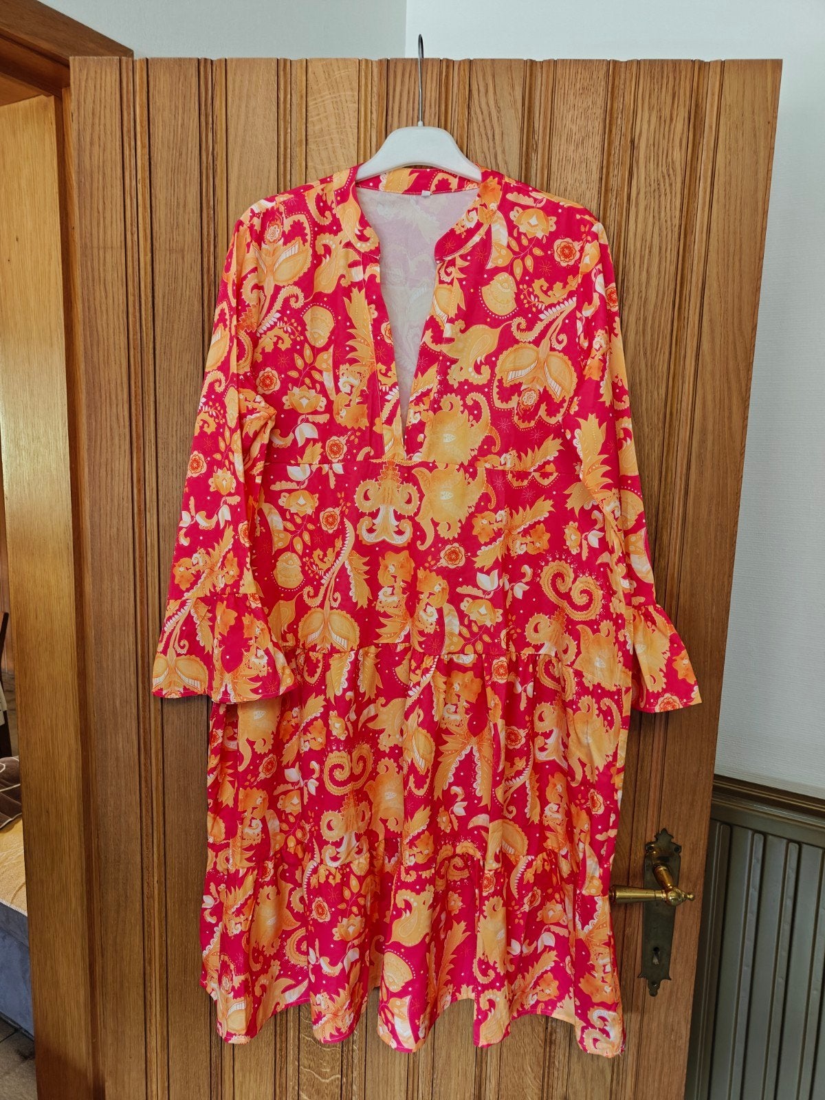 oranje-roze jurk large, Ophalen of Verzenden
