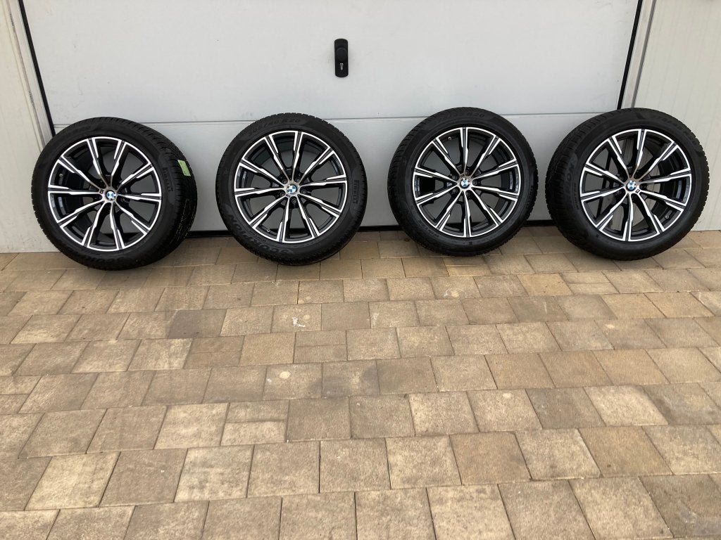 Velgen + winterbanden BMW styling 740M bicolor 20 inch, Ophalen, Gebruikt, Velg(en), Winterbanden