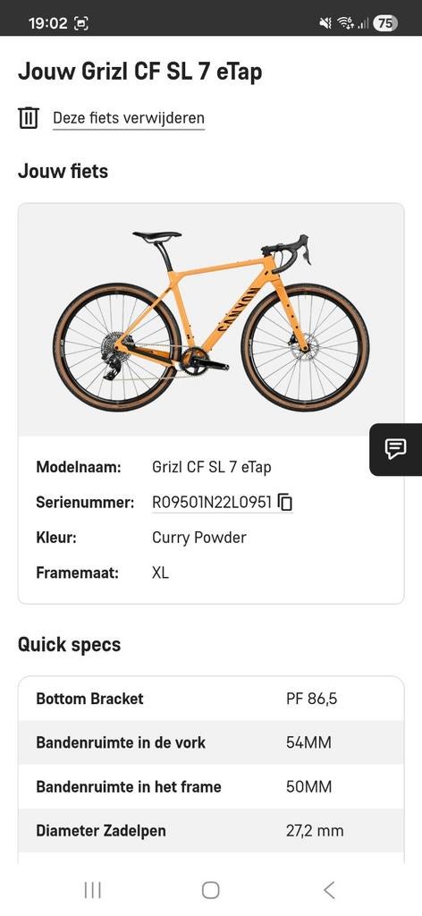 Canyon Grizl cf sl 7 etap XL 2023, Fietsen en Brommers, Ophalen