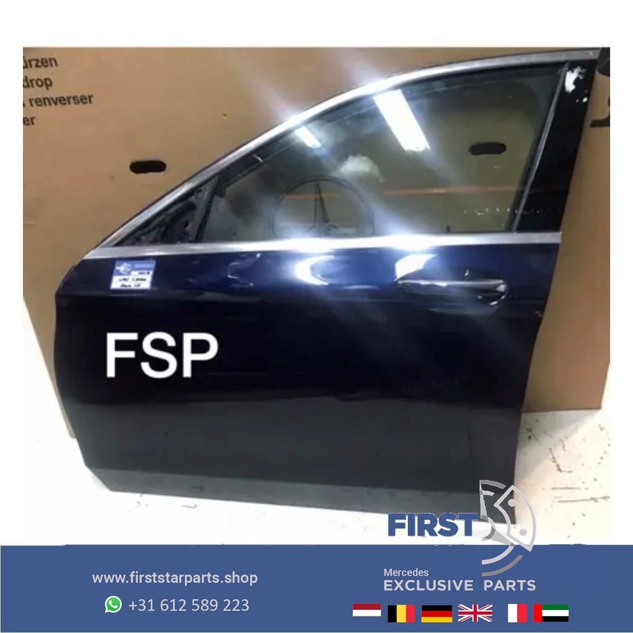 W205 S205 DEUR C Klasse PORTIER LINKSVOOR BLAUW 2014-2020, Auto-onderdelen, Gebruikt, -, Deur, Voor