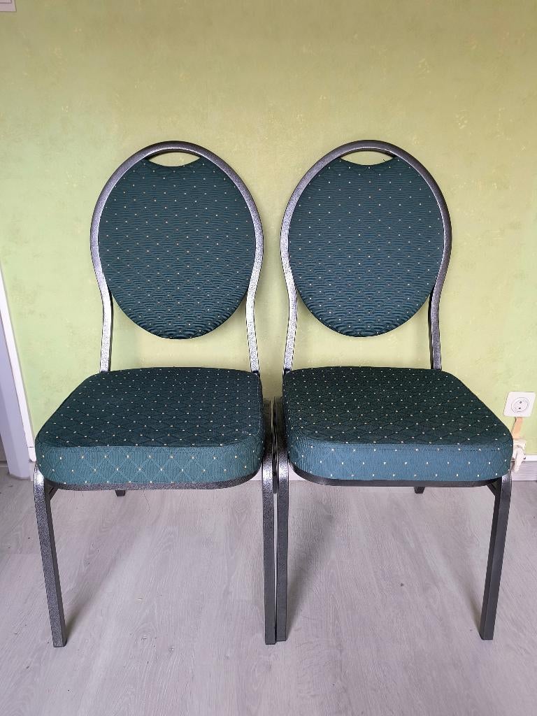 2 gestoffeerde comfortabele stoelen, Huis en Inrichting, Stoelen, Ophalen, Gebruikt, Overige kleuren, Metaal