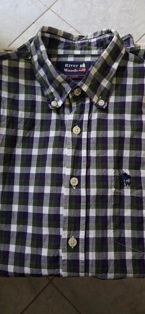 River Woods Hemd-Large -Geruit-als nieuw, Overige kleuren, Ophalen of Verzenden, Zo goed als nieuw, Halswijdte 41/42 (L)