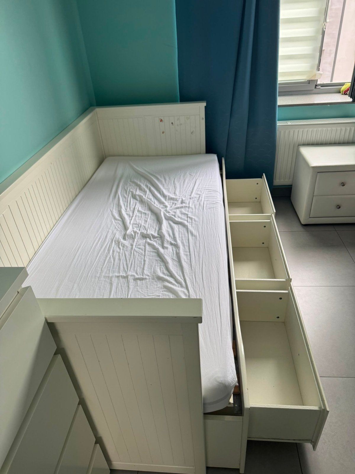 Bed + matras, Huis en Inrichting, Slaapkamer | Complete slaapkamers, Ophalen, Gebruikt, Eenpersoons