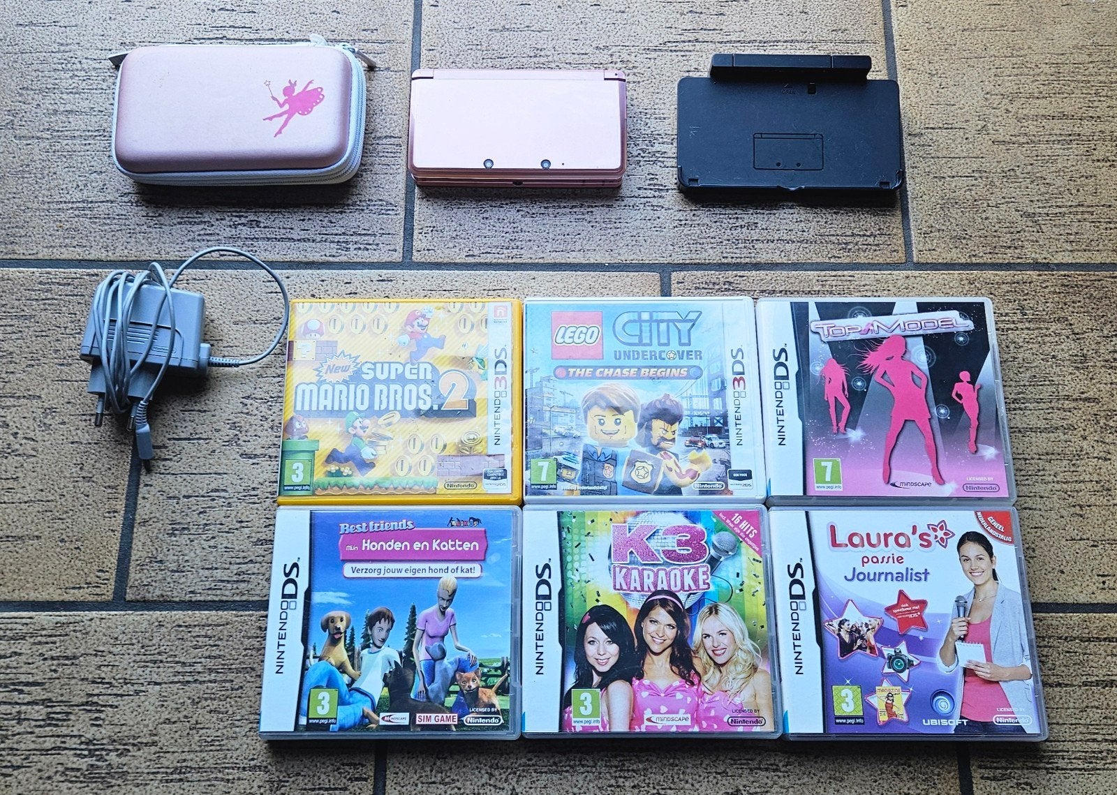 Roze Nintendo 3DS Met Spelletjes, Consoles de jeu & Jeux vidéo, Enlèvement ou Envoi, Rose, Comme neuf, 3DS