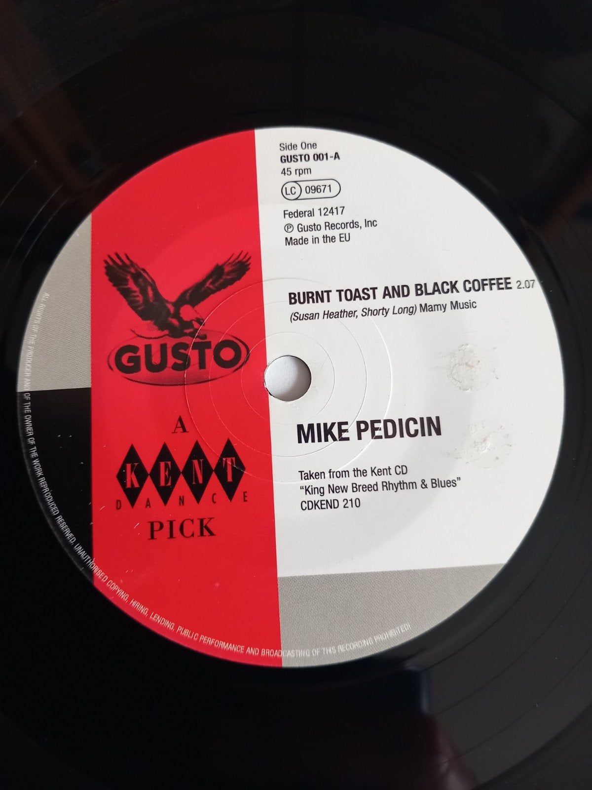 MIKE PEDICINE. BURNT TOAST AND BLACK COFFEE.  FUNK 45T