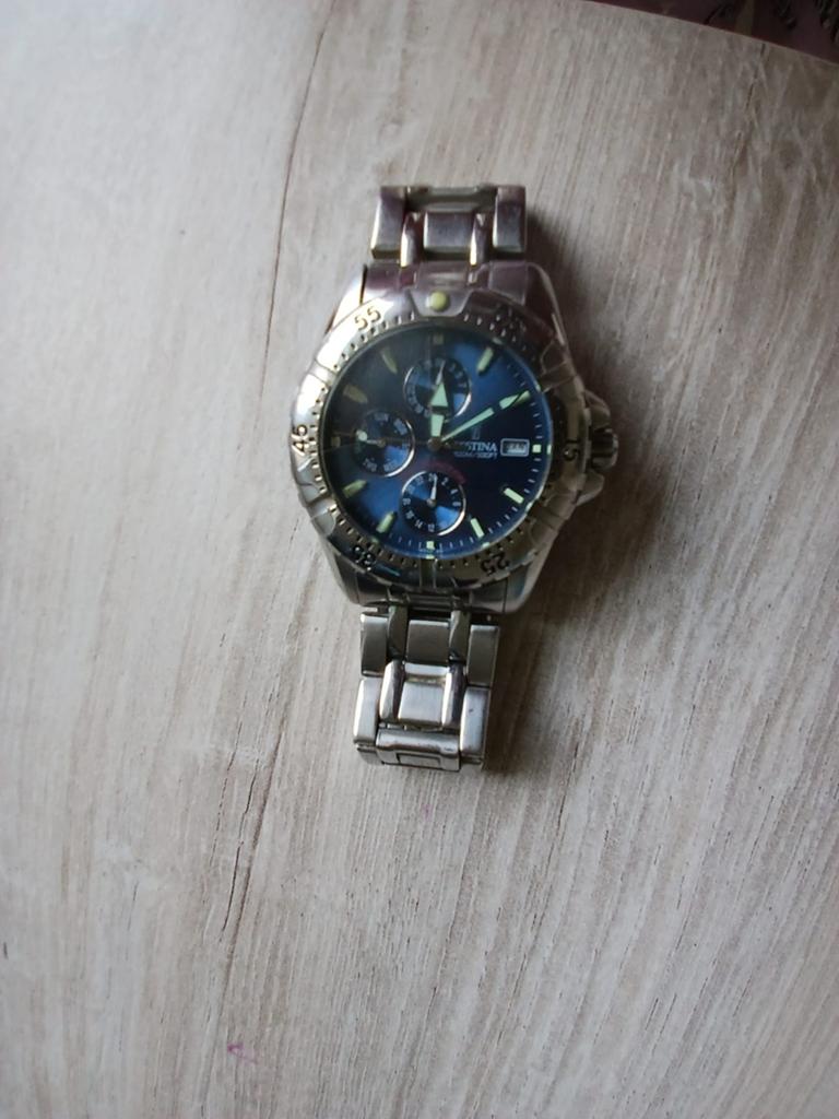 Festina Chronograaf Herenclock — Blauwe Wijzerplaat — RVS, Ophalen