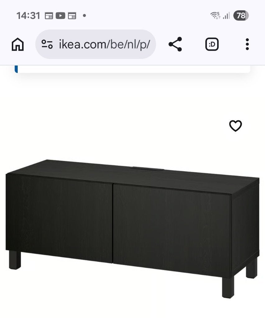 IKEA BESTA– Bruin  – In goede staat (TV kast ), Huis en Inrichting, Ophalen, 100 tot 150 cm, Zo goed als nieuw, Minder dan 100 cm