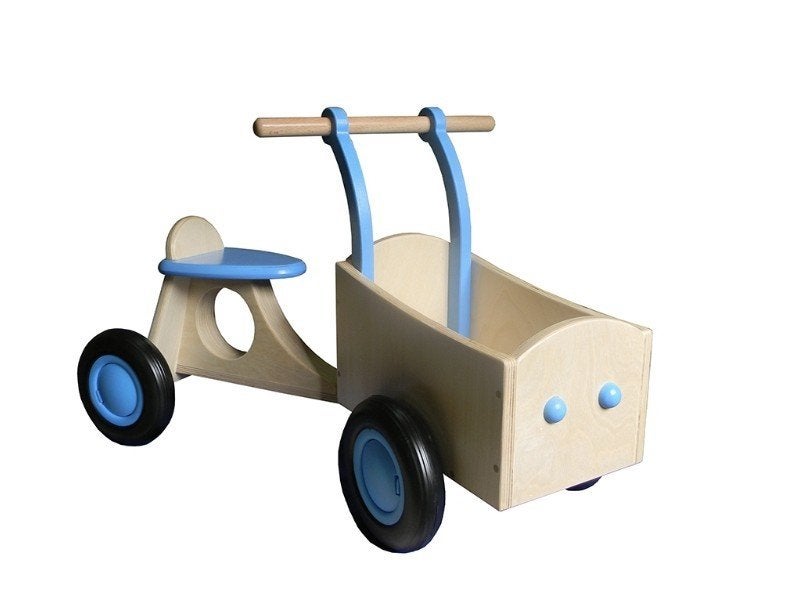 Berkenhouten bakfietsje kind 70x28x43 cm, Fietsen en Brommers, Ophalen