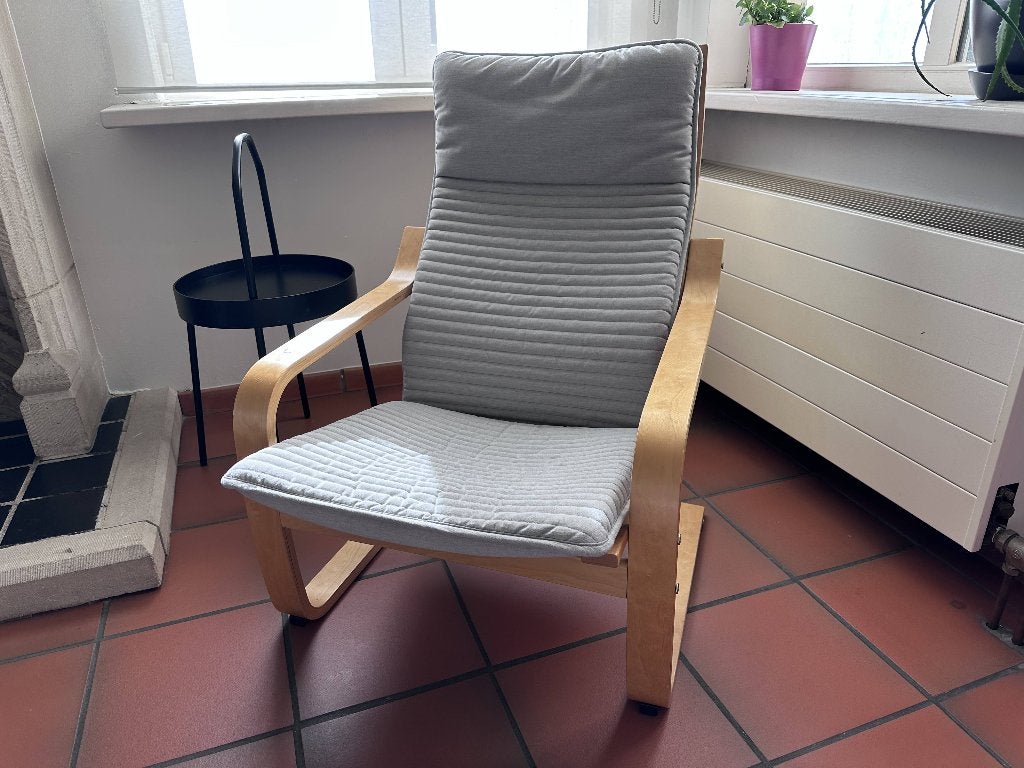 Chaise IKEA Poang avec 2 coussins, en parfait état, Maison & Meubles, Fauteuils, Enlèvement, Comme neuf