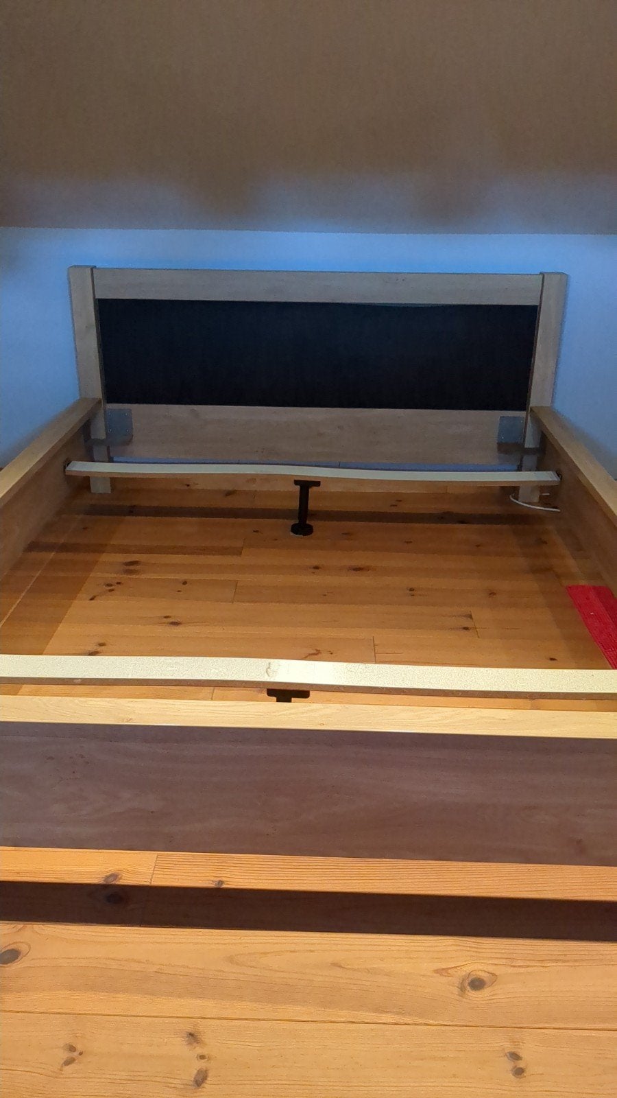 tweepersoonsbed + 2 lattenbodems, Huis en Inrichting, Slaapkamer | Bedden, Ophalen, Gebruikt, Bruin, Tweepersoons