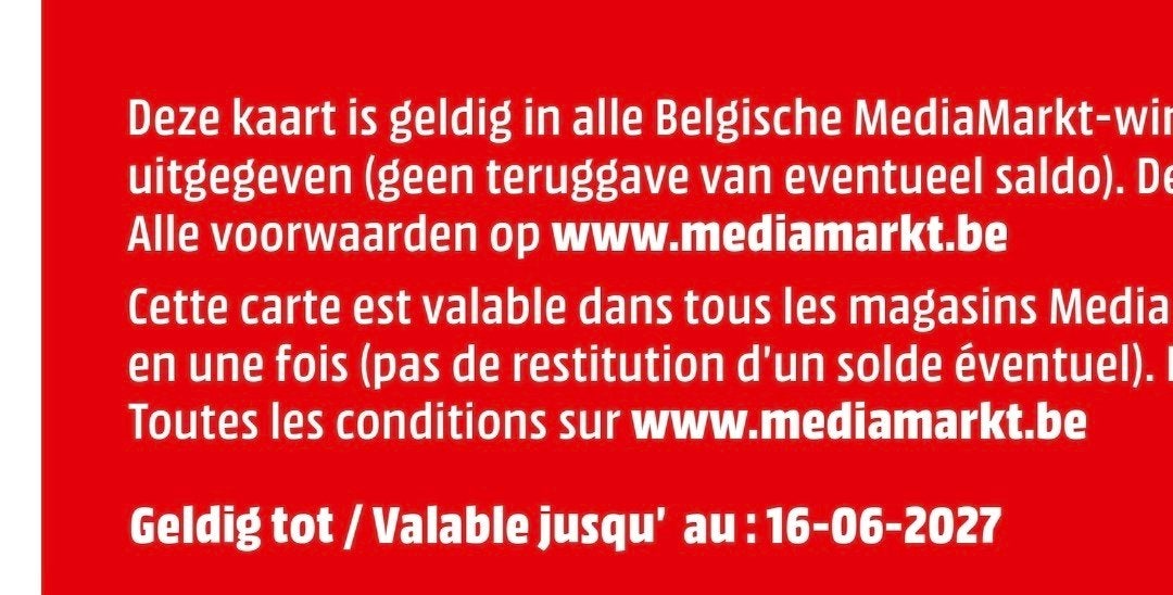 MediaMarkt waardebon 460 euro