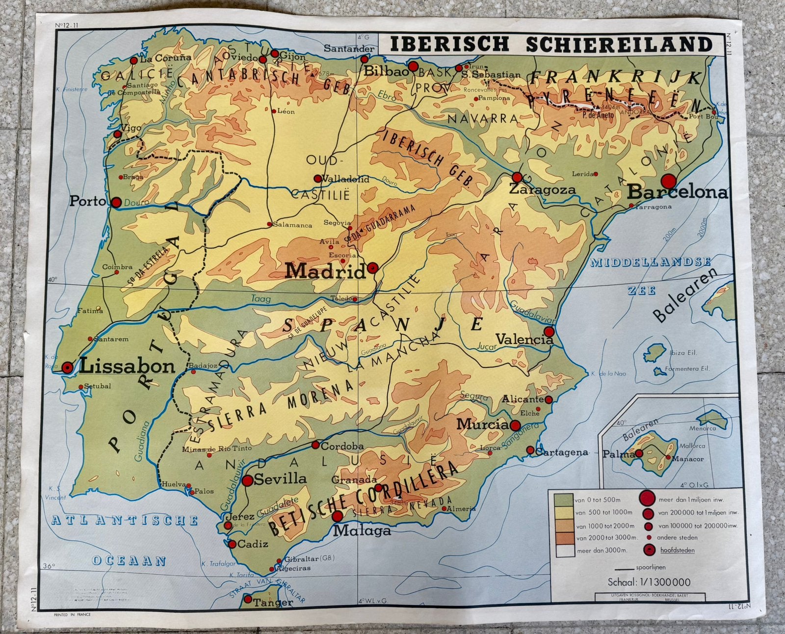 Oude retro Rossignolplaat Spanje / Italië, Enlèvement, Géographie