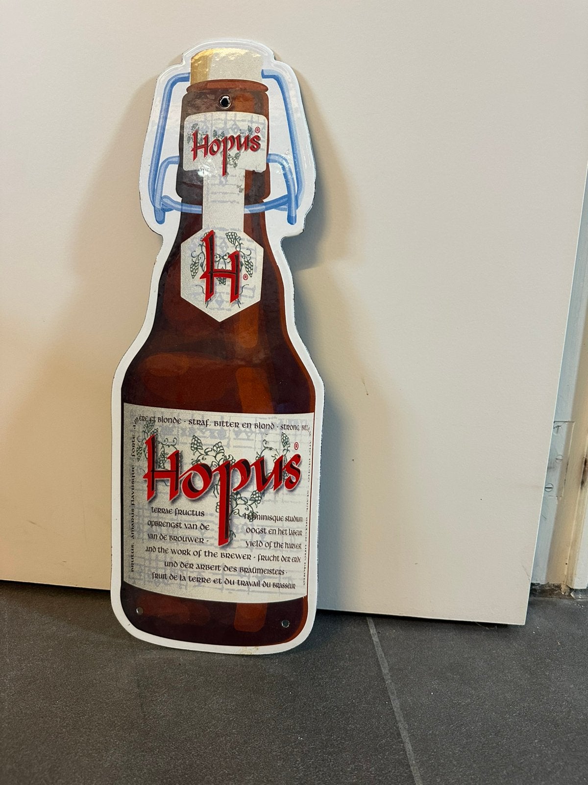 Hopus reclamebord, Verzamelen, Ophalen of Verzenden, Zo goed als nieuw, Reclamebord