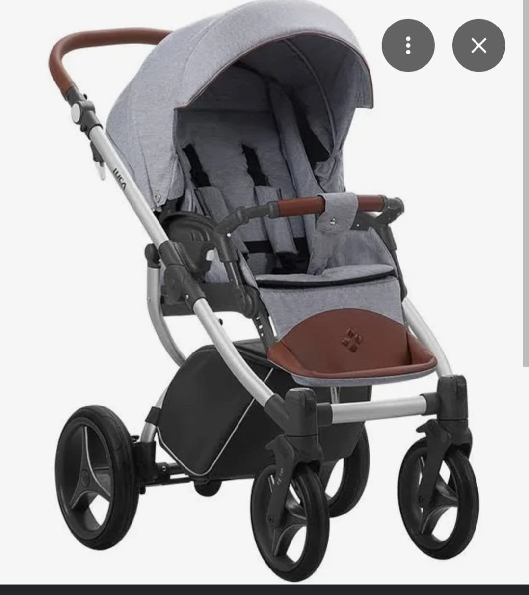 Luca 2-in-1 kinderwagen – reiswieg + buggy – grijs/cognac, Ophalen, Zo goed als nieuw, Kinderwagen
