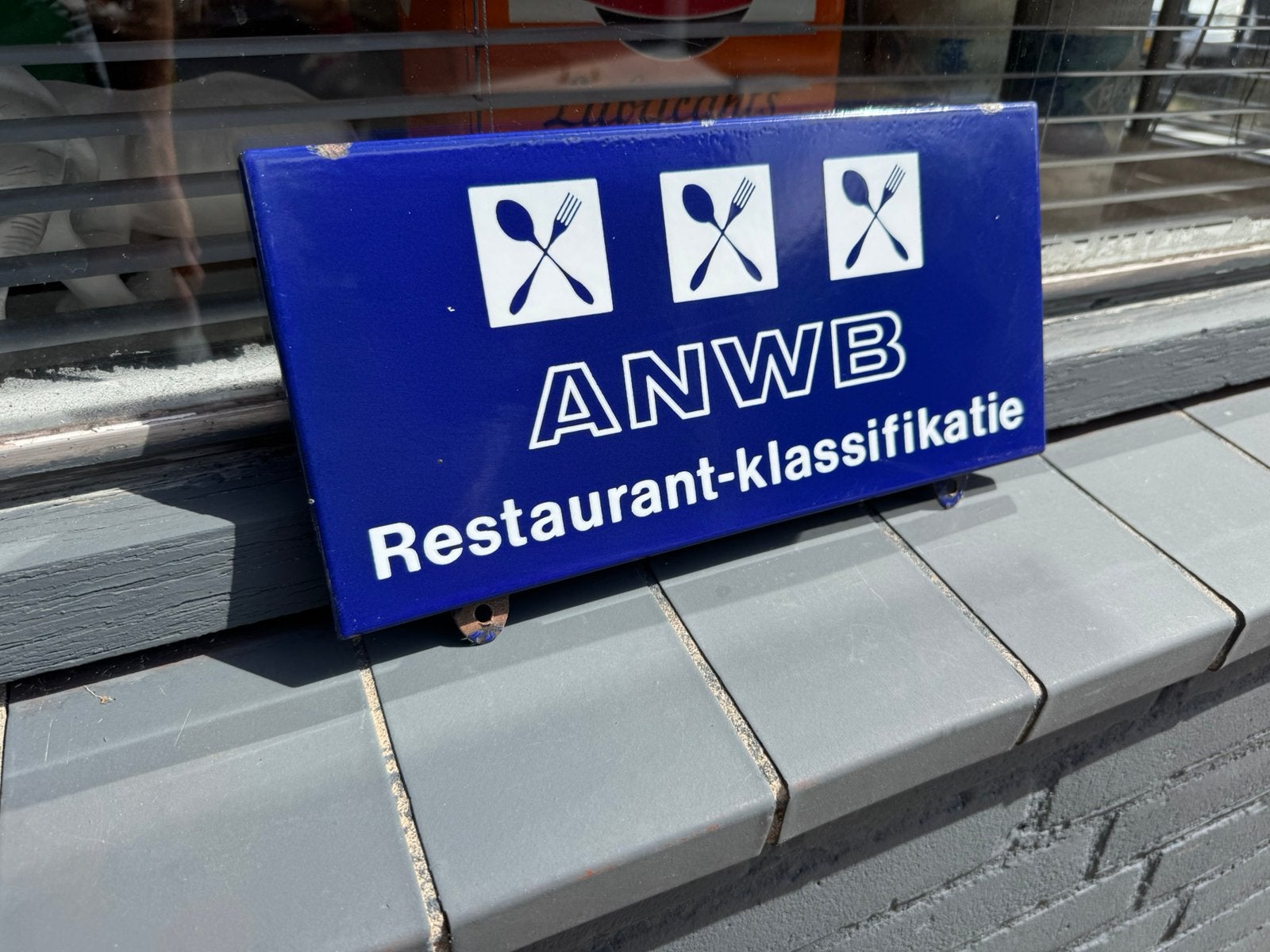 Panneau publicitaire en émail ANWB, Antiquités & Art, Antiquités | Email, Enlèvement ou Envoi