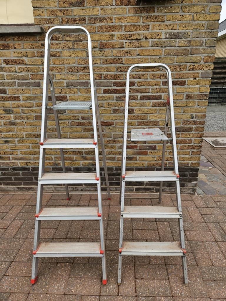 2 Inox Trapladders, Doe-het-zelf en Bouw, Ophalen, Gebruikt