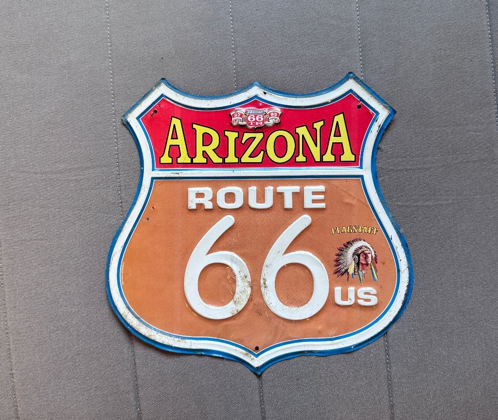 plaque murale rétro / Panneau Route 66 Arizona, Maison & Meubles, Métal, Objet de décoration, Vintage, Enlèvement