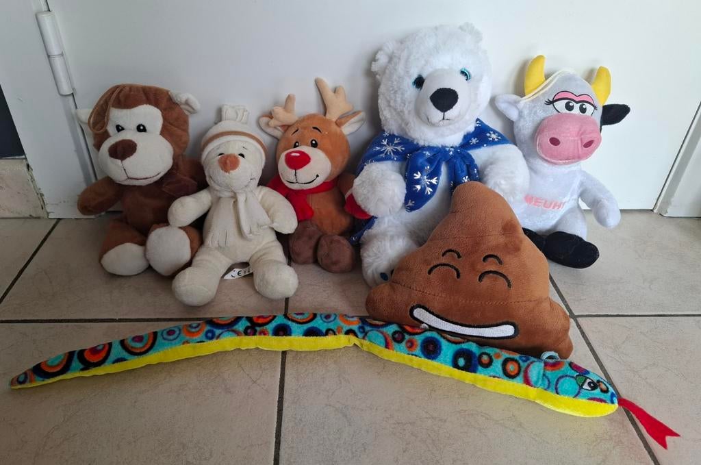 7 knuffels/pluche (zie foto's) als geheel of apart, Enfants & Bébés, Jouets | Peluches, Enlèvement ou Envoi, Comme neuf, Singe