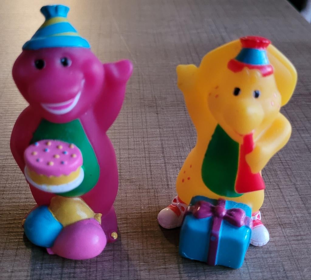 Barney & Friends: 2 figuren (Mattel 2001), Ophalen of Verzenden, Zo goed als nieuw