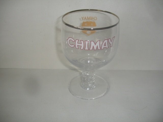 Bierglas Chimay,  met achter druk Peres Trappistes, Ophalen of Verzenden, Zo goed als nieuw, Glas of Glazen, Overige merken