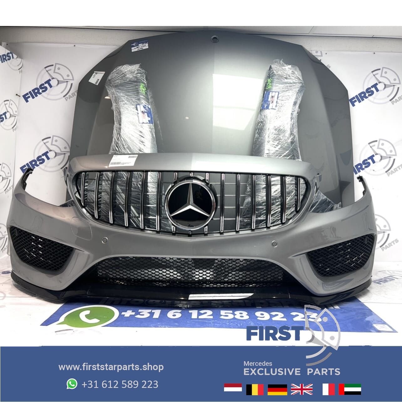 W205 C205 C43 AMG VOORKOP COMPLEET DONKER GRIJS Mercedes C K, Auto-onderdelen, Gebruikt, -, Voor, Ophalen of Verzenden