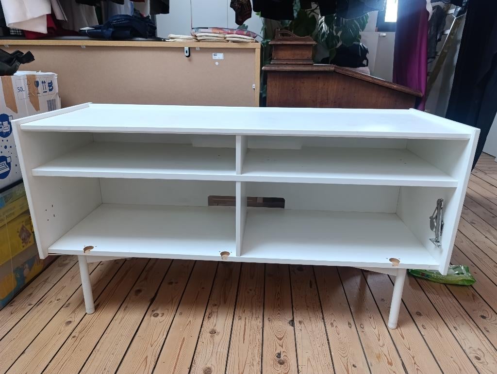Meuble TV blanc, Maison & Meubles, Moins de 100 cm, 100 à 150 cm, Enlèvement, Utilisé