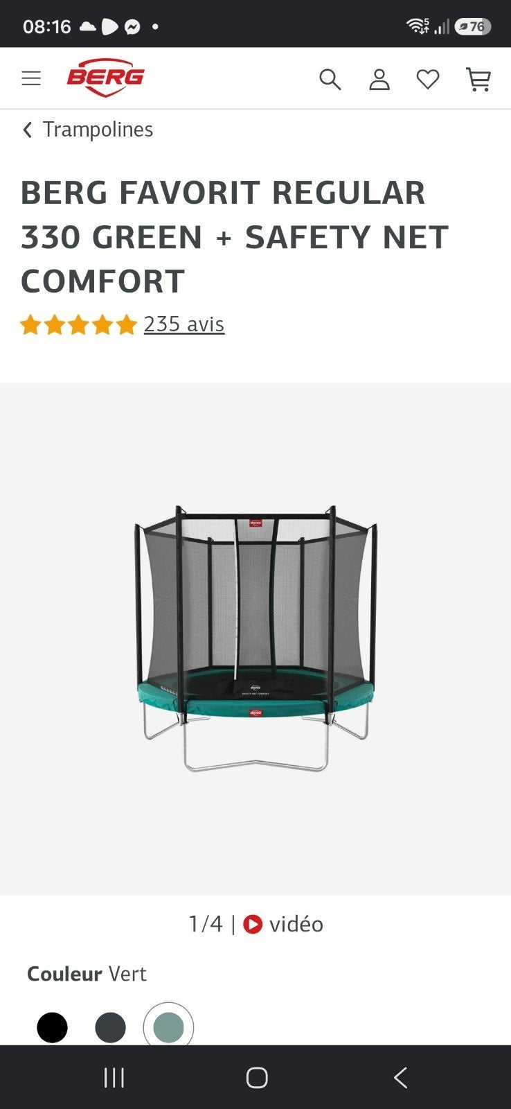 Trampoline BERG Favorit 330, Ophalen, Nieuw