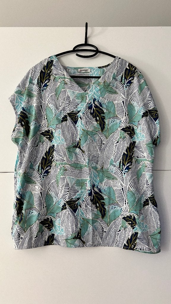Damart blouse met bladprint, Kleding | Dames, Blouses en Tunieken, Blauw, Maat 46/48 (XL) of groter, Ophalen of Verzenden, Zo goed als nieuw