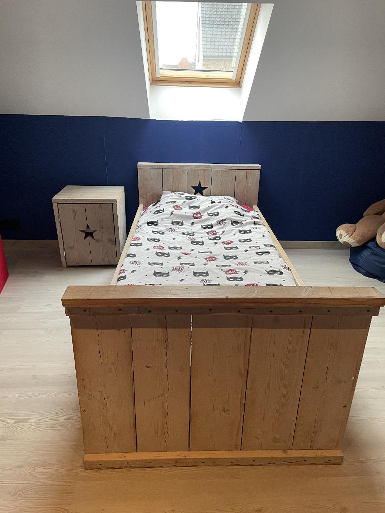 Steigerhouten eenpersoonsslaapkamer, Kinderen en Baby's, Ophalen, Gebruikt, Jongetje of Meisje