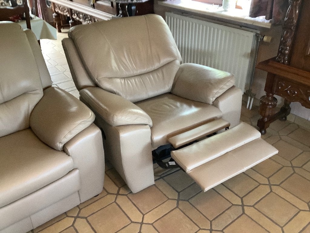 Salon, Huis en Inrichting, Zetels | Zetels, Ophalen, Zo goed als nieuw, Leer