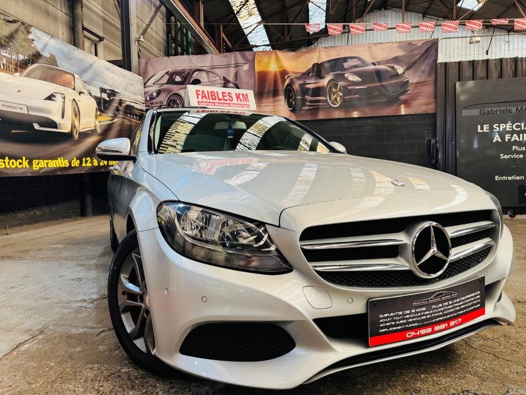 Mercedes Benz C180d Cuir LED PDC GPS, Auto's, 4 deurs, https://public.car-pass.be/vhr/ff0a4cd5-91f4-4db7-9d92-7265cd648cd5, Leder