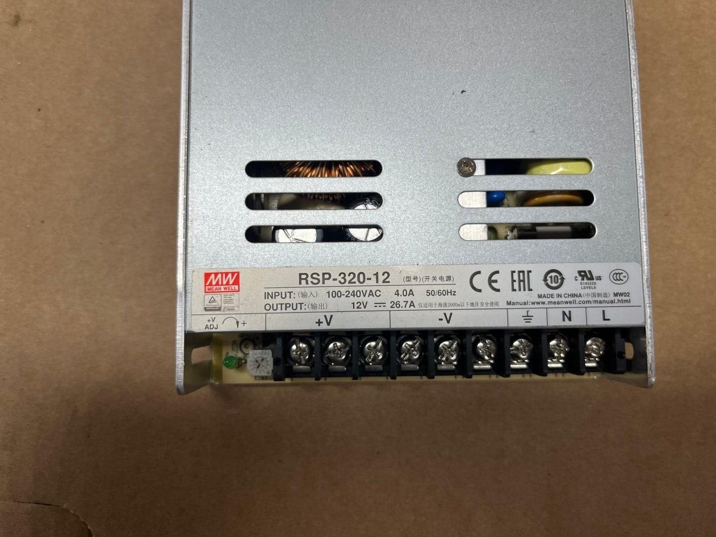Schakelnetvoedingsmodule RSP-320-12 Mean Well 12 V/DC 26.7 A, -, Utilisé, -, -