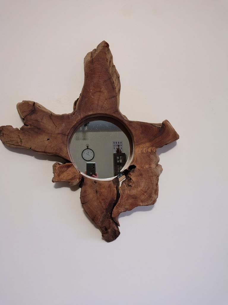 Teak houten spiegel., Huis en Inrichting, Ophalen