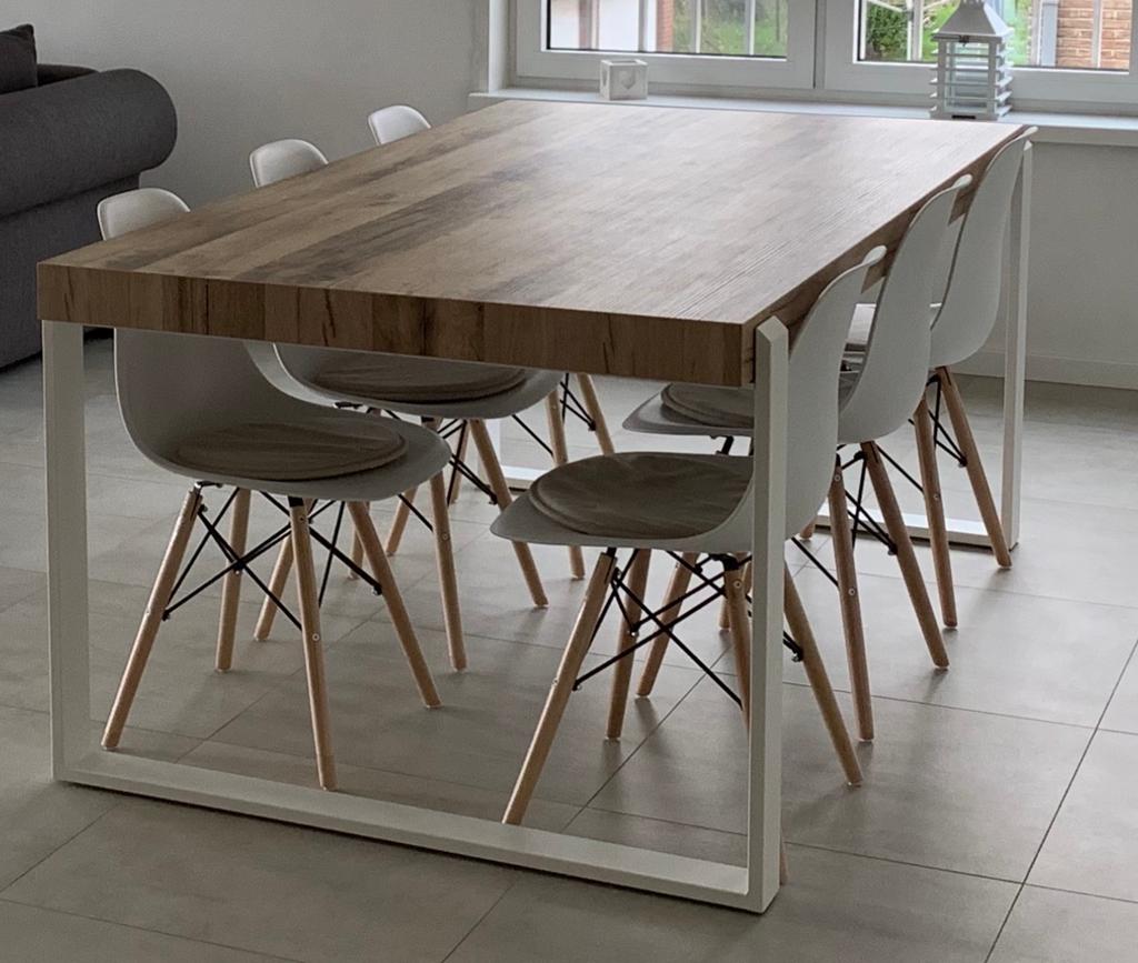 Woonkamer en eettafel, Huis en Inrichting, Tafels | Eettafels, Ophalen, Overige materialen, 100 tot 150 cm, Bois