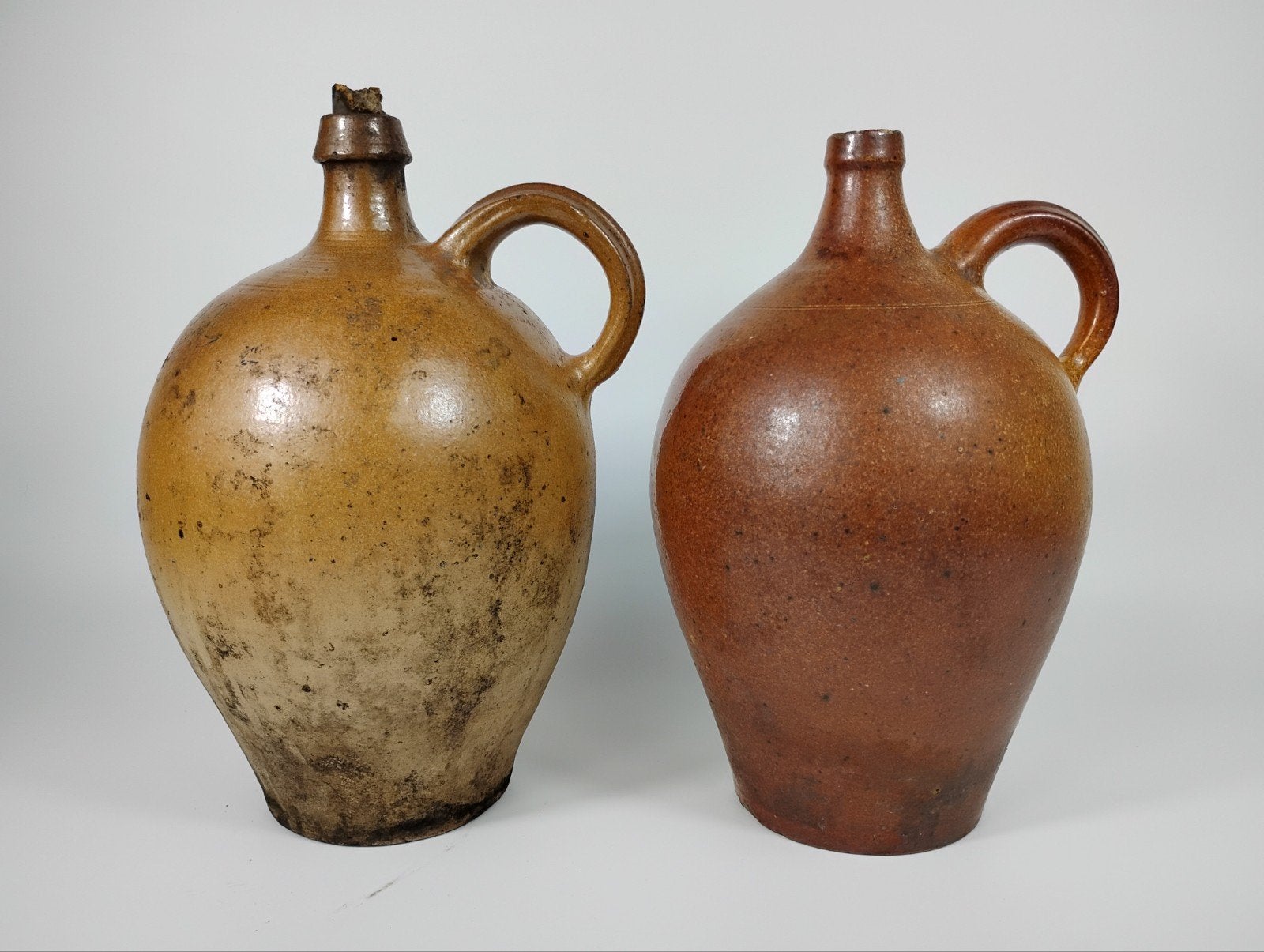 Paar France 1920-40 Kruik van steengoed van 2 liter, Ophalen of Verzenden