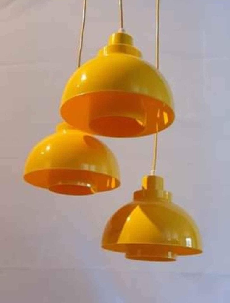 Jaren '60 trio lampen, Huis en Inrichting, Ophalen, Gebruikt, Kunststof, Alle
