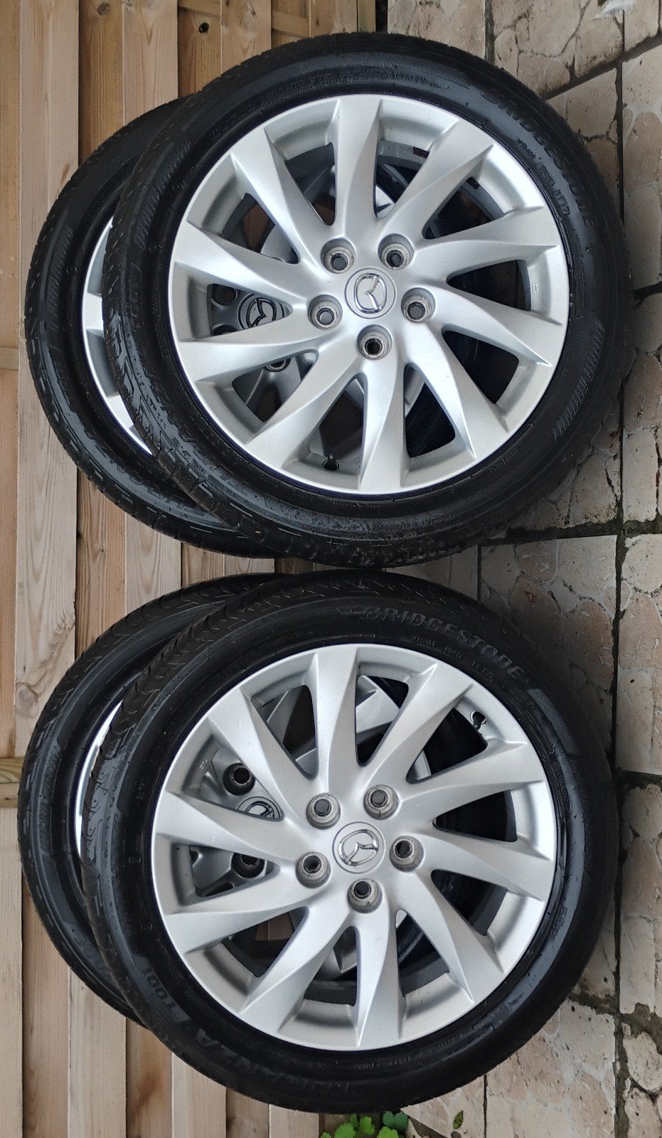 4 ORIGINELE MAZDA 17P-velgen, Auto-onderdelen, Ophalen, Band(en)