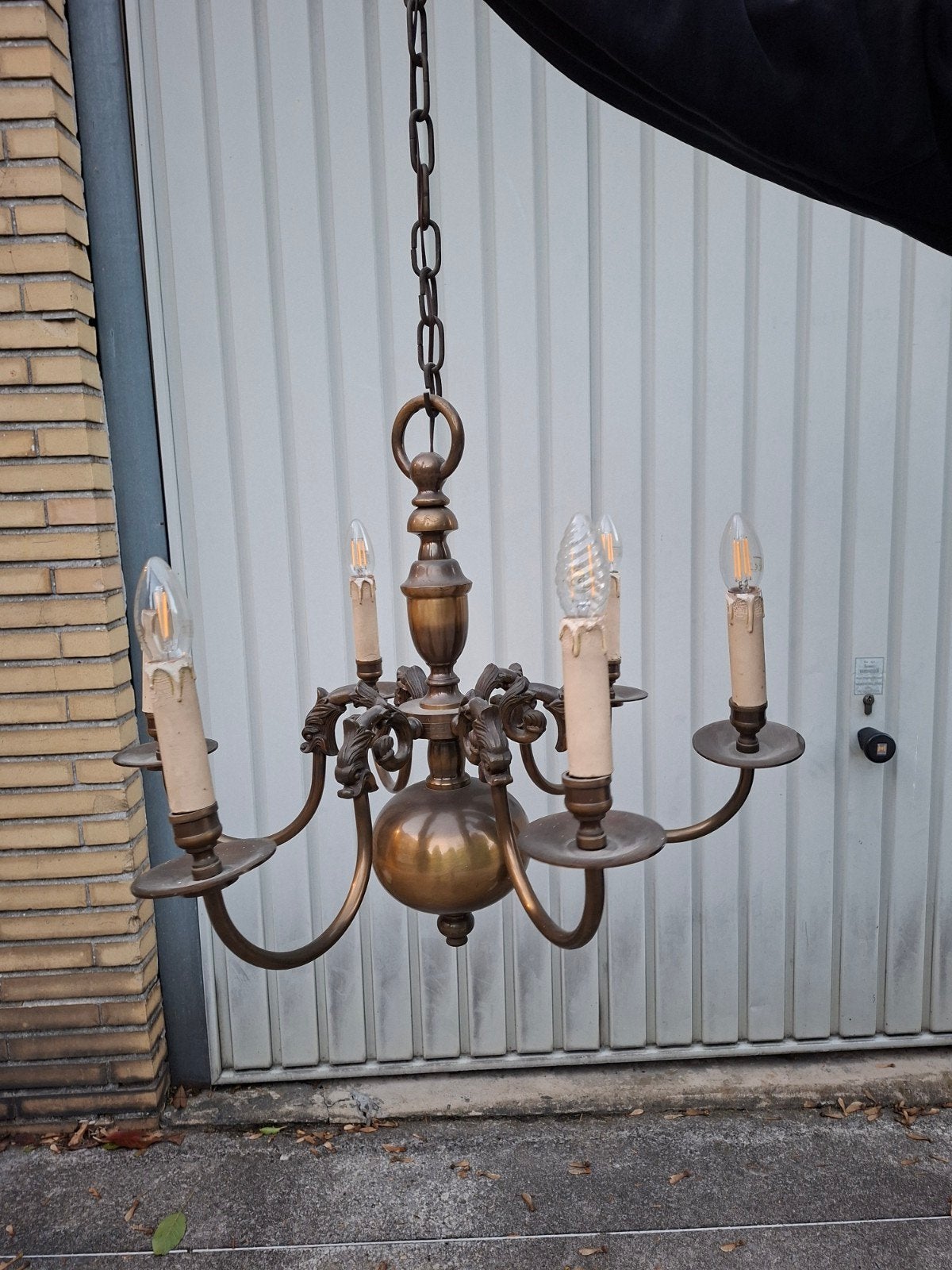 lustre en laiton et bronze, Enlèvement, Comme neuf