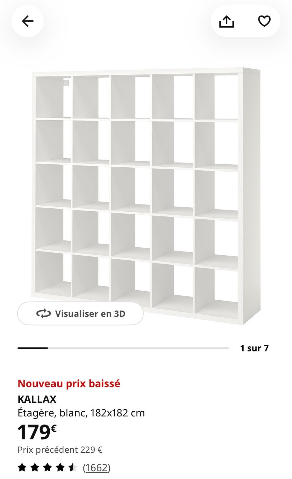 Meuble Kallax 5x5 avec rangements, Enlèvement, Comme neuf