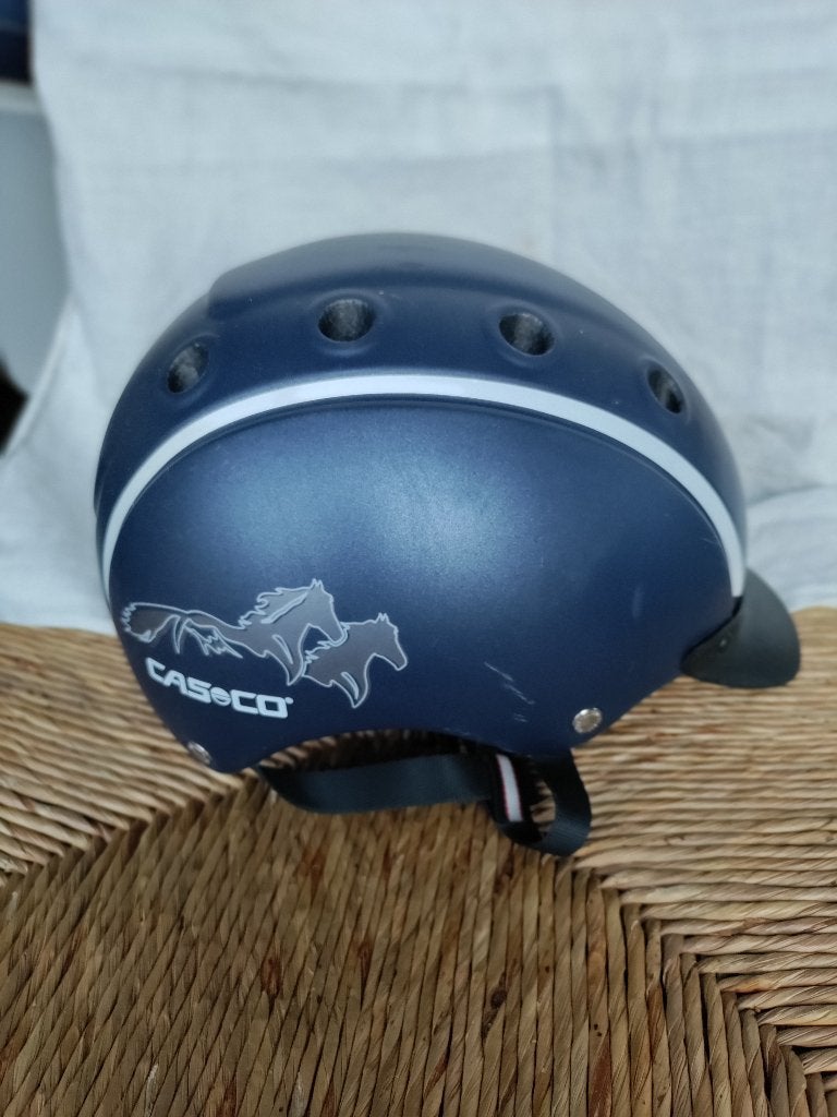 Paardrijhelm, merk Casco blauw, maat 52-56 cm, Dieren en Toebehoren, Ophalen, Blauw, Kinderen, Overige merken