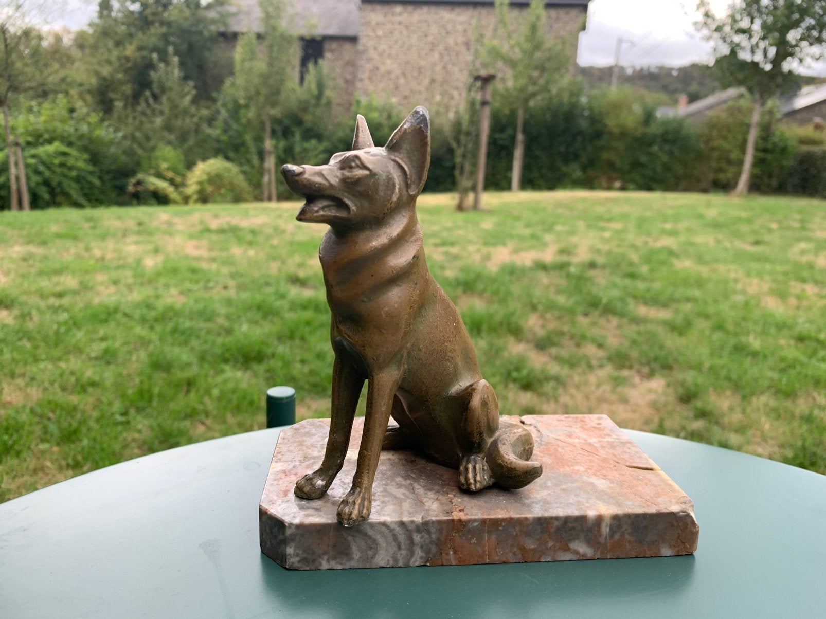 Statue Art Déco Berger sur socle en marbre (années 1930), Enlèvement ou Envoi