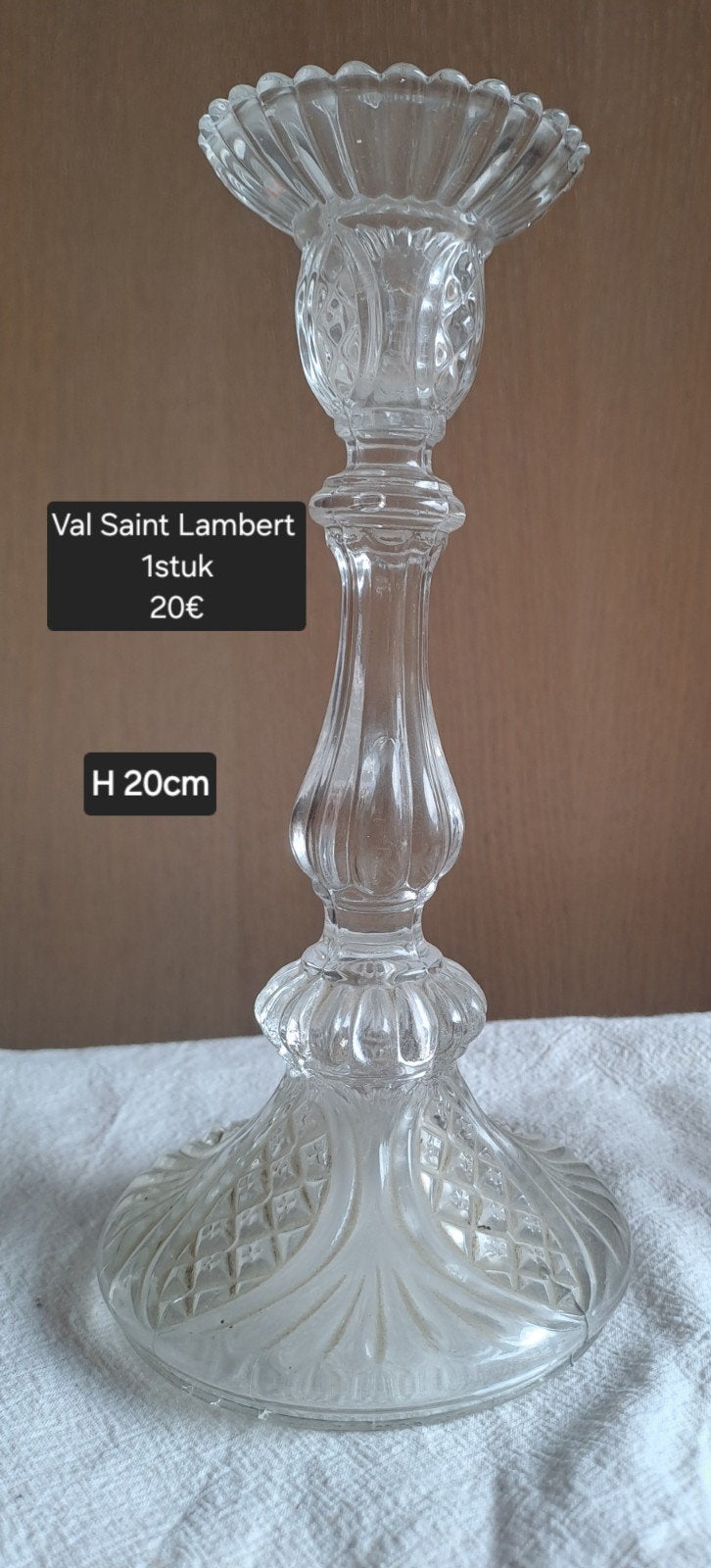 Val Saint Lambert kaarsenhouder, Antiek en Kunst, Ophalen of Verzenden