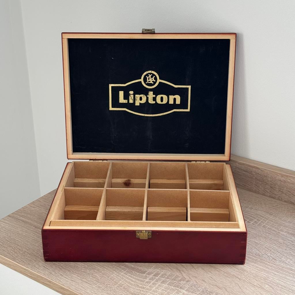 Lipton houten theedoos, Hobby en Vrije tijd, Theezakjes, Ophalen, Opbergdoos