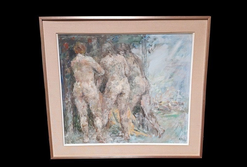 Gunter Albert Schulz (1921-2004) Naakte vrouwen., Ophalen, Gesigneerd, Olieverf, Paneel