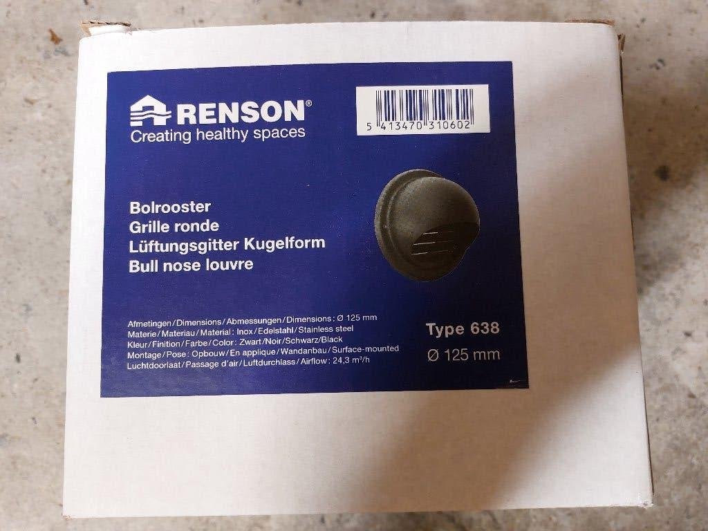 Bolrooster zwart renson 125mm, Ophalen, Nieuw, Afzuiger