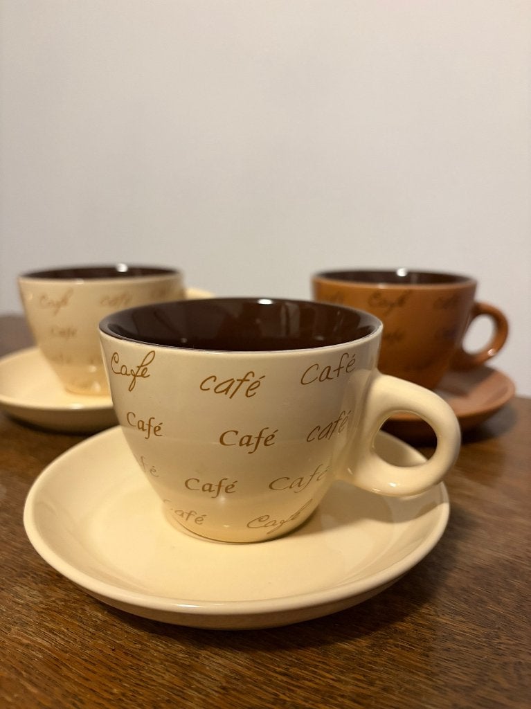 Set de 3 tasses et soucoupes à café « Cucina », Enlèvement ou Envoi, Neuf, Moderne, Service complet