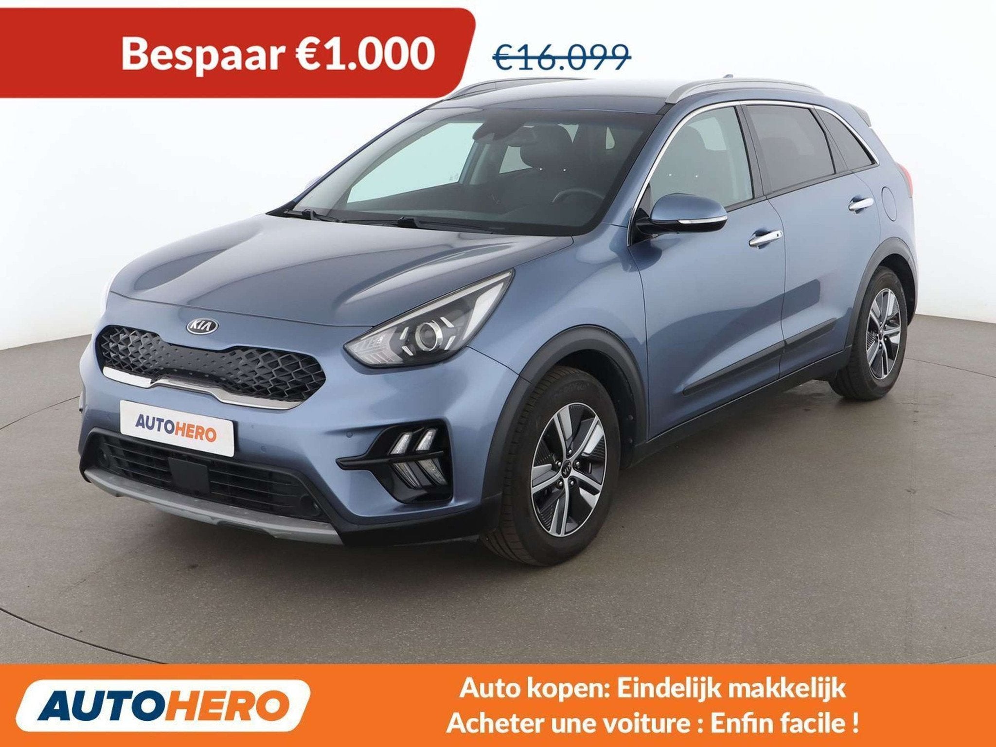 Kia Niro 1.6 Hybrid Motion (bj 2019, automaat), Auto's, Kia, Gebruikt, 1580 cc, Blauw, 5 zetels