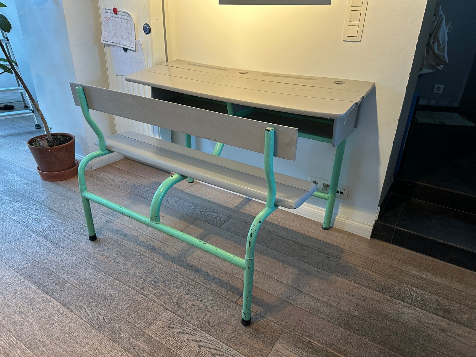 Ancien banc d’école vintage, Enlèvement